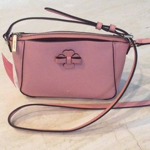 Kate Spade Crossbody Bag Leather Talia Flower Zipper Pink